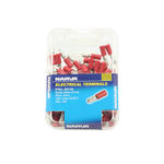 Narva 2.5-3mm / 4mm Red Double Crimped Male Bullet Terminal - 100 Pack