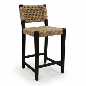 Genex Designs Oliver Coastal Counter Chair w/Back Black