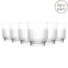 LAV 6 Piece Tokyo Art Deco Whiskey Glasses Set - Vintage Old Fashioned Rocks Tumblers - 330ml