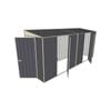 Build-A-Shed 1.2 x 4.5 x 2.0m Tunnel Shed Tunnel Hinged Door with 2 Hinged Side Doors - Grey