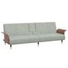 vidaXL Sofa Bed with Cup Holders Light Grey Velvet day bed sofa couch bed
