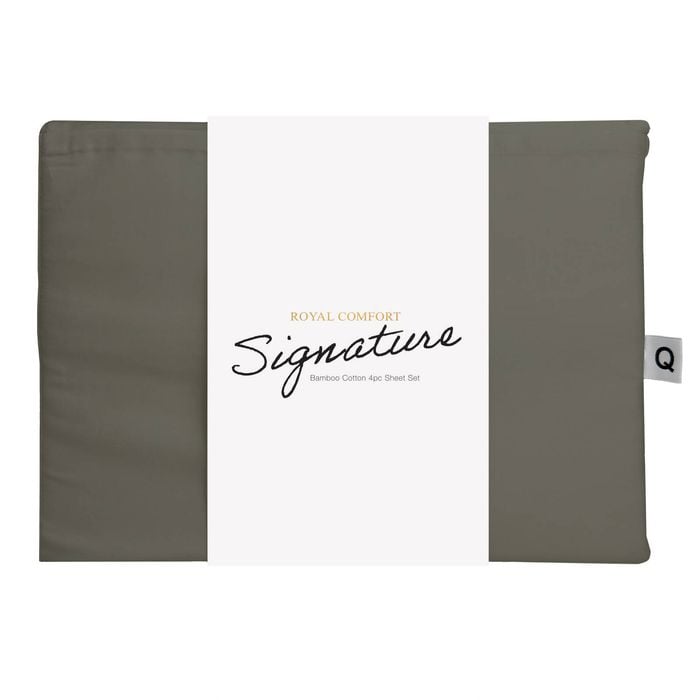 Royal Comfort Signature Bamboo Cotton Sheet Set Premium Bedding Olive Double