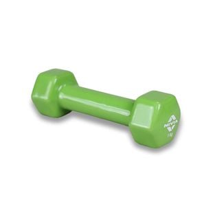 Nivia Vinyl Dumbbells of 2Kg (4.4LB) Includes 2 Dumbbells of 1Kg (2.2LB) | Green