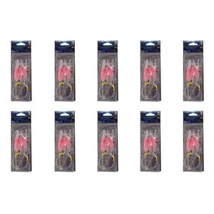 10x Wilson Rigged to Jig Rig 3 Hook Squid Style Jig Fully UV Active - Colour #1