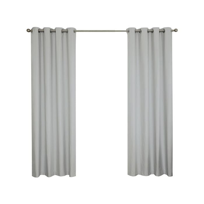 Windoware 120 x 223cm Steel Ultimate Eyelet Blockout Curtain - 2 Pack