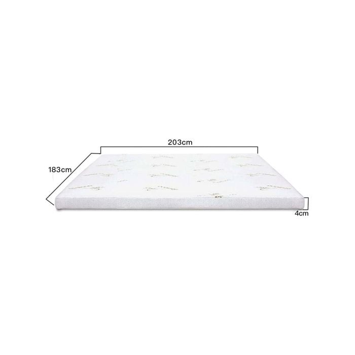 Memory Foam Mattress Topper with Bamboo Cover - King