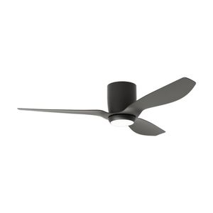 Fanforce Ares 52" Low Profile Smart DC Ceiling Fan LED Light Remote Black/Black