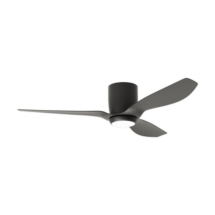 Fanforce Ares 52" Low Profile Smart DC Ceiling Fan LED Light Remote Black/Black