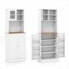 Costway 1.7m Pantry Cabinet W/microwave Shelf 5 Adjustable Shelves