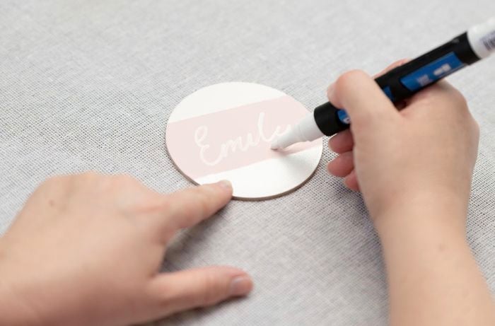 writing with marker on paper cut outs