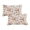 SOGA 2X 35cm Artistic Camel Brown White Geometric Pattern Throw Pillow