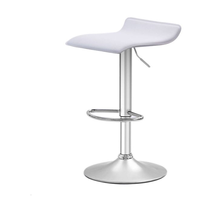 2pc Urban Style Craig Bar Stool Set Gas Lift Chair Furniture White