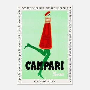 Galrie Vintage Campari Soda Poster from Italy 1968 Iconic Artwork for Home Décor, Poster Only, A4 21 x 30cm (8 x 12inch)