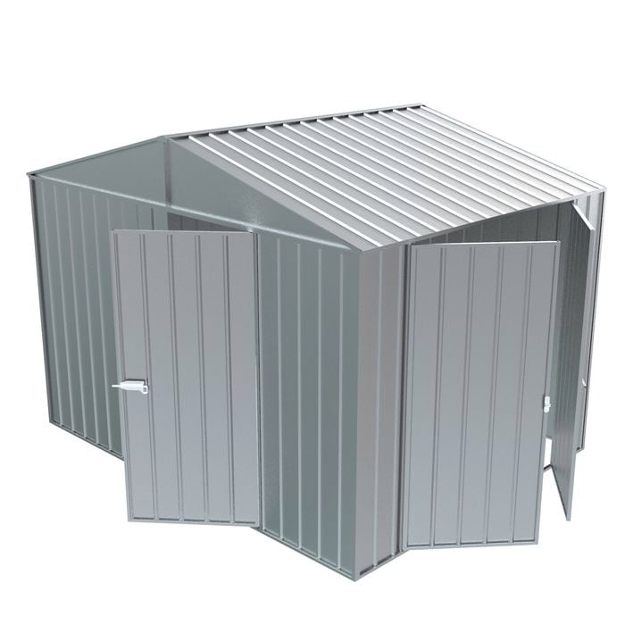 Build-a-Shed 3.0 x 2.3 x 2.3m Gable Double Hinged Side Door Shed - Zinc