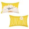 Catzon 2 Pcs Summer Lumbar Pillow Covers Linen Pillowcase for Home Decor-Set 5