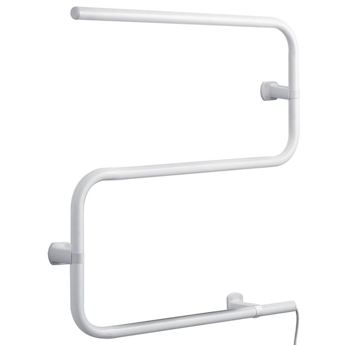 Estilo 45W 3 Bar S-Shape White Heated Towel Rail