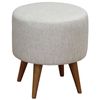 Centrum Furniture Manhattan Round Upholstered Ottoman - Light Grey