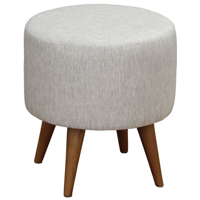 Centrum Furniture Manhattan Round Upholstered Ottoman - Light Grey