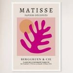 Galrie Henri Matisse Pink Foliage Exhibition Print from Galerie Berggruen & Cie, White Frame, 50 x 70cm (20 x 28inch)