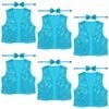 6x Kids Sequin Vest Bow Tie Set Costume 80s Party Dress Up Waistcoat Sky Blue