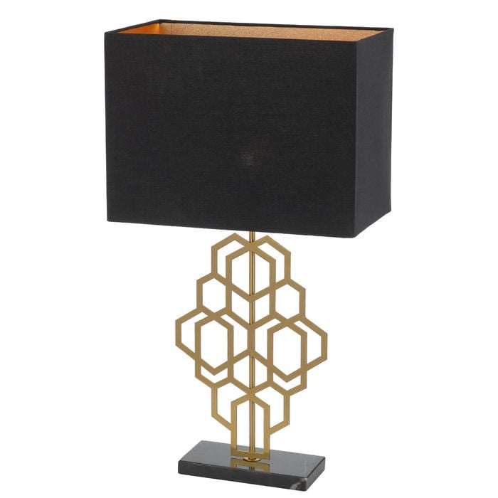 Telbix Black/Antique Gold Large Akron Table Lamp