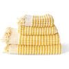 Miss April Pompom Turkish Cotton Bathroom Set Mustard