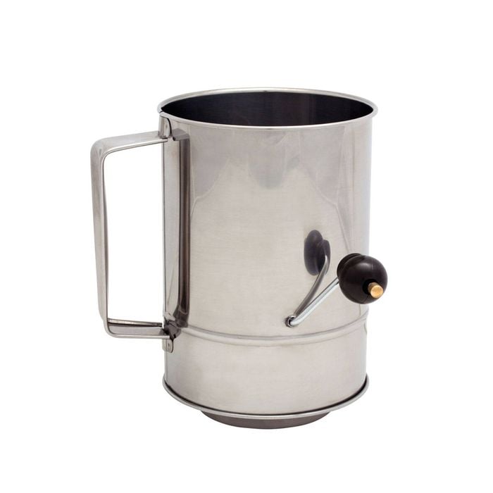 Cuisena Stainless Steel 5-Cup 1.25L Flour Sifter w/ Crank Handle - Silver