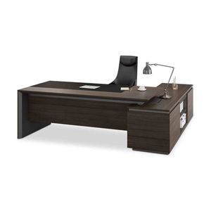 Modern Furniture Carter Executive Desk with Left Return 220cm Coffee&Charcoal
