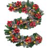 Catzon 9FT Christmas Garland with LED Lights & Berries-Warm Lights