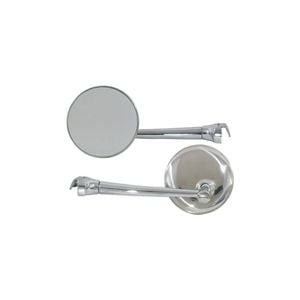 Rodder Peep Mirror Hot Rod 3" Round Straight Arm Polished Stainless Steel