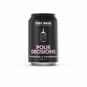 Tipsy Wicks Alcohol Scented Soy Wax Candles 300g/330ml Can Pour Decisions