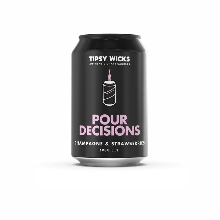 Tipsy Wicks Alcohol Scented Soy Wax Candles 300g/330ml Can Pour Decisions