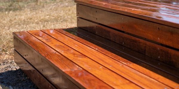 A completed step for a deck