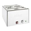Apuro Bain Marie With Tap And Pans 21l 2 X 1/3 And 2 X 1/6 Gn 150mm Stainless Steel Buffet Food Warmer 327x645x432mm