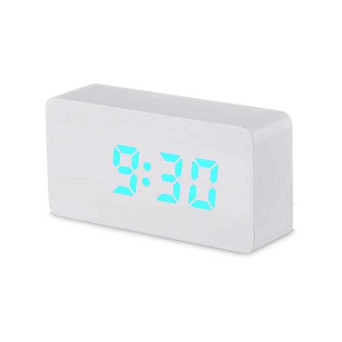 Todo Led Digital Clock 3 Alarm 115 Colour Display - White - Bunnings ...