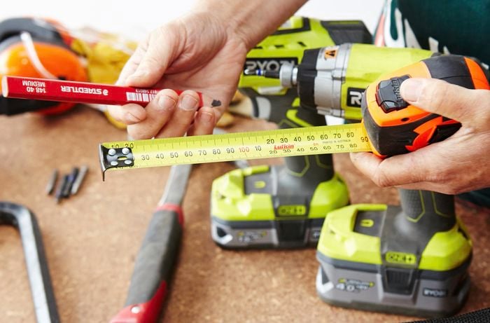 A pencil and tape measure