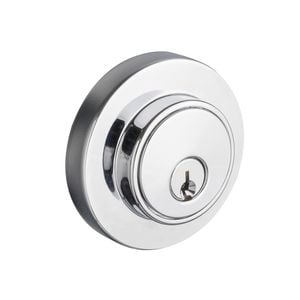 Lane Brushed Satin Chrome Slimline Round Double Cylinder Deadbolt