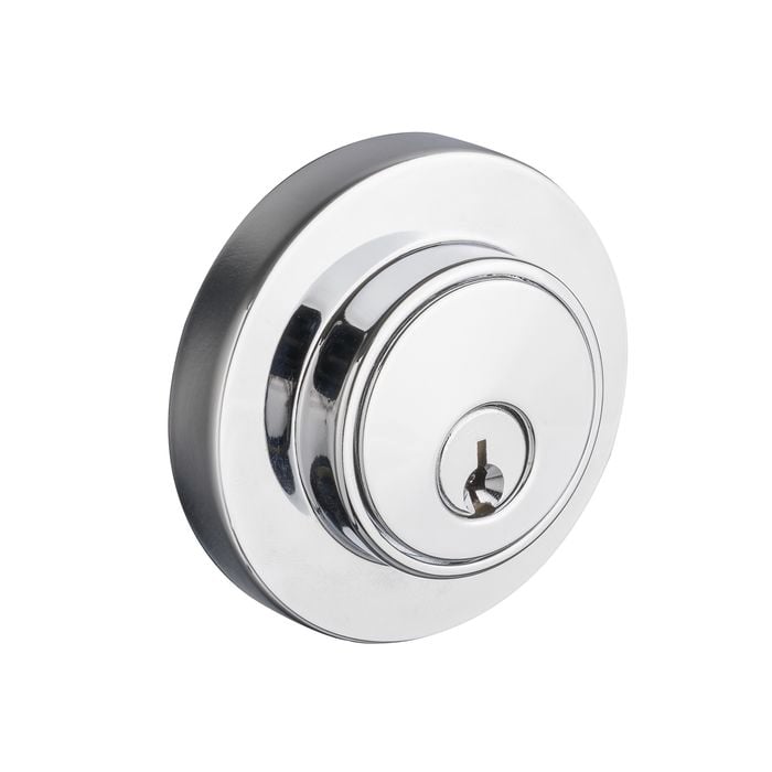 Lane Brushed Satin Chrome Slimline Round Double Cylinder Deadbolt