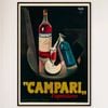 Galrie Campari L'aperitivo Vintage Framed Advertising Poster for Home and Bar Decor, Black Frame, A3 30 x 42cm (12 x 16inch)