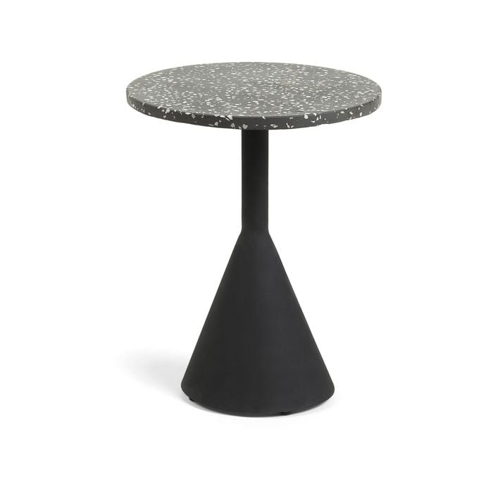 Delano black terrazzo side table -40 cm