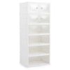 Costway 6-Tier Shoe Shelf Organizer Folding Space-Saving Plastic Sneaker Storage Boxes-White