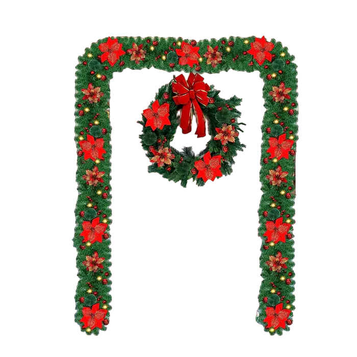 Lifebay Enchanted Glow: Battery-Powered Artificial Christmas Garland Lights