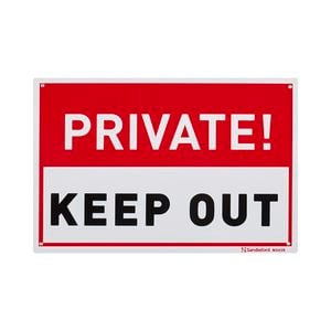 Sandleford 300 x 200mm Plastic Private Keep Out Sign