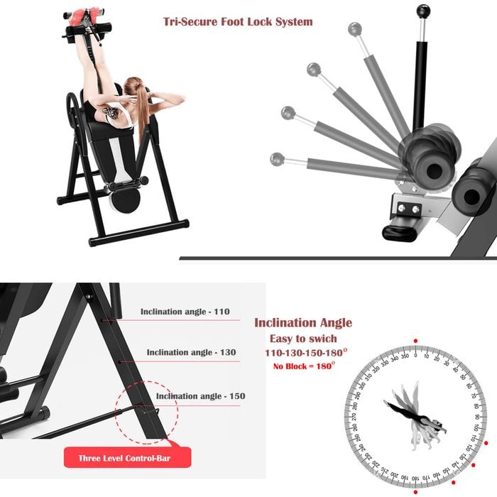 Gravity Inversion Table - Upside Down Machine - Heavy Duty - Black ...