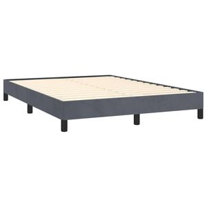 vidaXL Bed Frame Bed Base Mattress Base Dark Grey 153x203 cm Queen Size Velvet