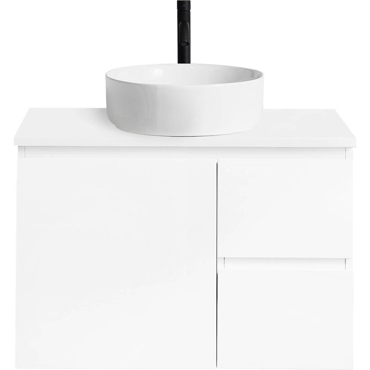 CIBO 750mm White Nordic Wall Hung Bathroom Vanity with White Countertop Basin - Bunnings Australia