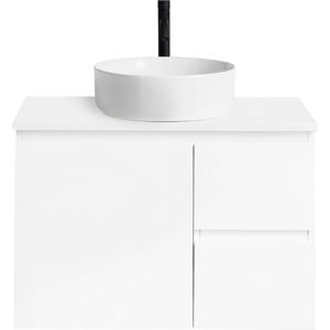 CIBO 750mm White Nordic Wall Hung Bathroom Vanity with White Countertop Basin