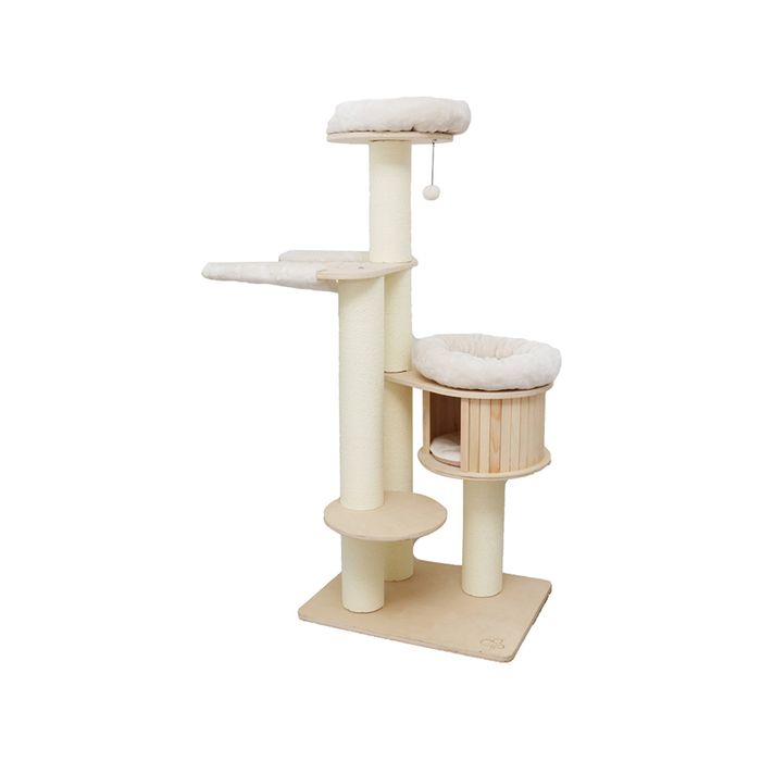 Catio 166cm Vintage Solid Wood Cat Climbing Tree Post Scratcher