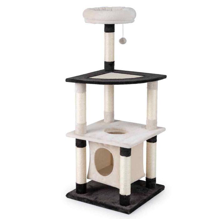 Costway Multi-level Cat Tree Scratching Post Arched Platform Perch Condo-Black