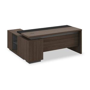 Modern Furniture Carter Executive Office Desk+Right Return-180cm-Coffee+Charcoal